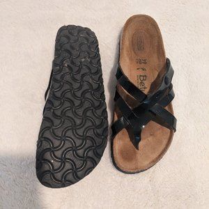 Black Patent Leather Sandals.